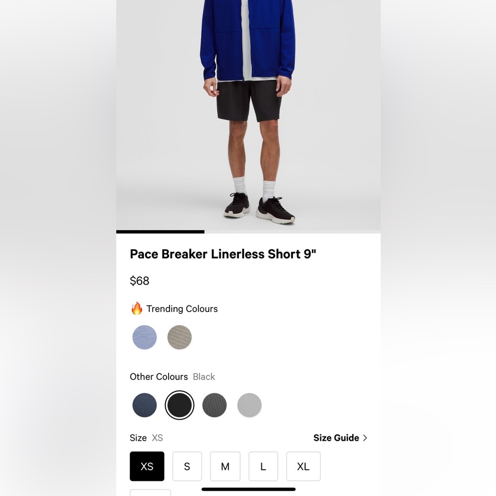 NWT lululemon men Pace Breaker Short9"*LL XS